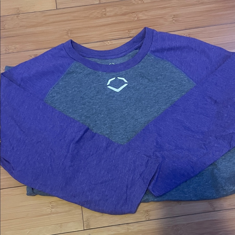 Women's Purple and Gray Long Sleeve Tee